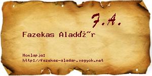 Fazekas Aladár névjegykártya