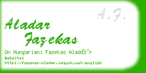 aladar fazekas business card